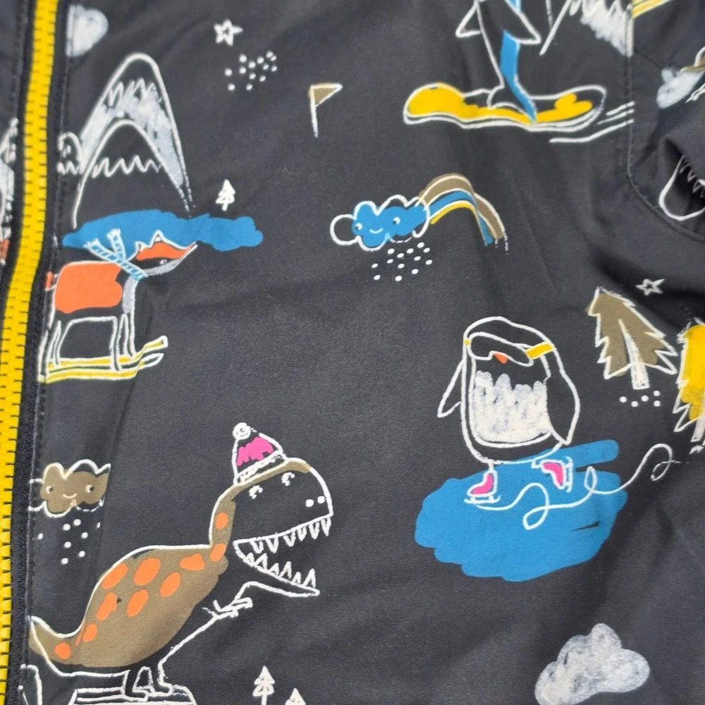 Quiksilver Snow Jacket Kids Size 6-7 Black Good DryFlight 10K Grow System Print